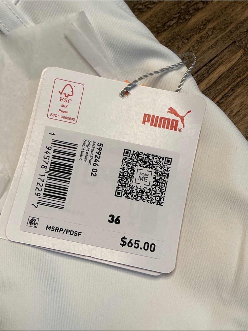 Men’s Puma White Performance Golf Shorts NEW Size 36 - Picture 3 of 4